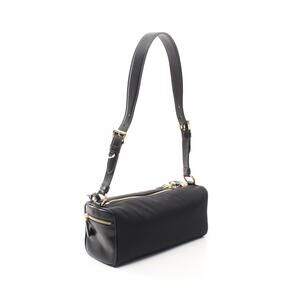 Prada TESSUTO Nylon Leather Shoulder VITELLO Bag Black